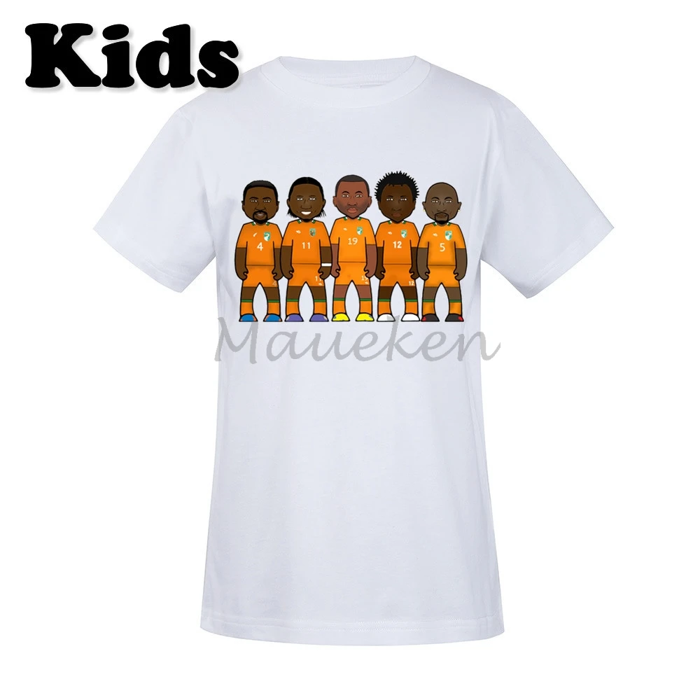 

Kids T-shirt Ivory Coast Cote d'Ivoire Legends Kolo Toure Didier Zokora Yaya Toure Didier Drogba Wilfriend Bony Youth boys tee