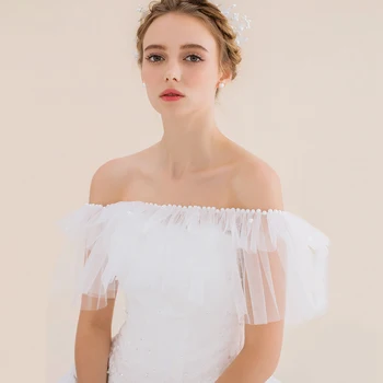 

free shiping lace jacket bridal boat neck pearls beaded wedding wrap Elegant wedding dresses accessories bridal capes