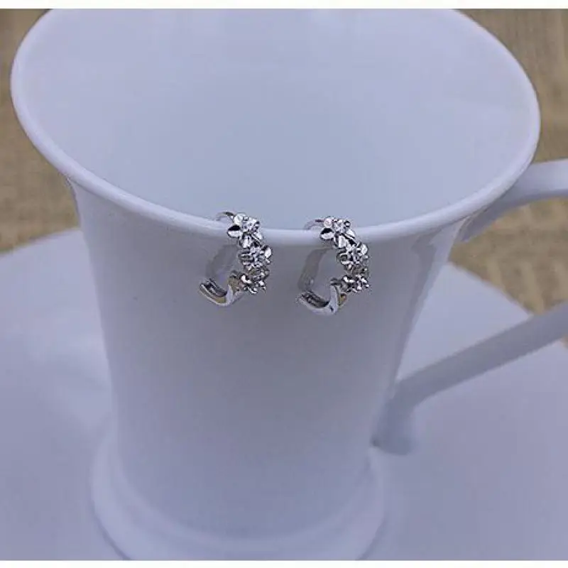 

Hot Fashion Silver Earrings Jewelry Camellia Earrings Female Fashion Plum Earrings Jewelry Wholesale Sterling Silver Earrings