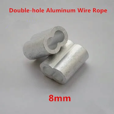 

20PCS M8 Double-hole 8 Shape Oval Clip Wire Rope Clamp Fastener Rigging Hardware 8mm Aluminum Furrules Crimping Sleeve