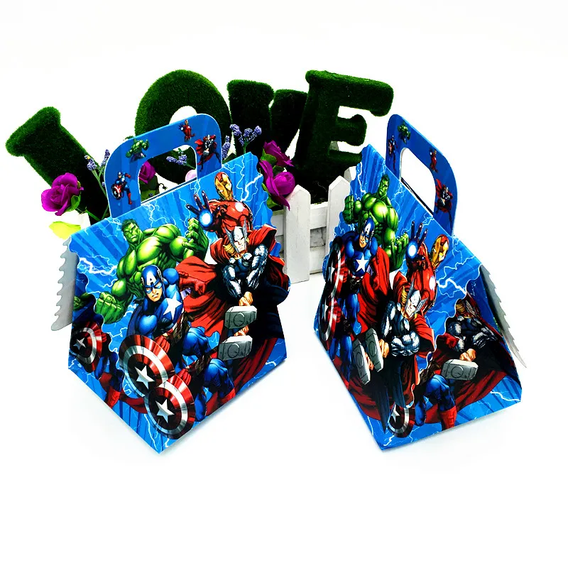 6PCS/LOT AVENGERS CANDY BOXES KIDS BIRTHDAY PARTY FAVORS BABY SHOWER
