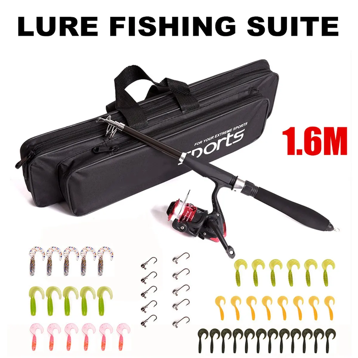 1.6 M تلسكوبي الصيد قضيب مجموعة الأسماك بكرة هوك الصيد السحر كومبو دعوى حقيبة التخزين معالجة الاكسسوارات المحمولة في الهواء الطلق الرياضة 1.6 M تلسكوبي الصيد قضيب مجموعة الأسماك بكرة هوك الصيد السحر كومبو دعوى حقيبة التخزين معالجة الاكسسوارات المحمولة في الهواء الطلق الرياضة