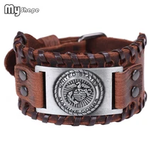 My Shape Handmade Weave United States Marine Corps Bracelet Genuine Leather Black Brown Bangles Copper Bronze Silver Men Jewelry the united states marine corps workout rev