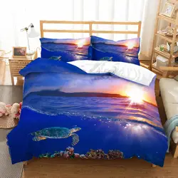 MUSOLEI 3D постельное белье морская черепаха прямых солнечных лучей Детские/любителей Подарки/подарки кровать двойной лист королева король