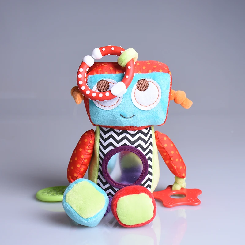 

Newborn Infant Baby Soft Plush Toy Crib Bed Stroller Hanging Robot Cute Teether Rattle Ring Bell Doll Brinquedos Hanging Doll
