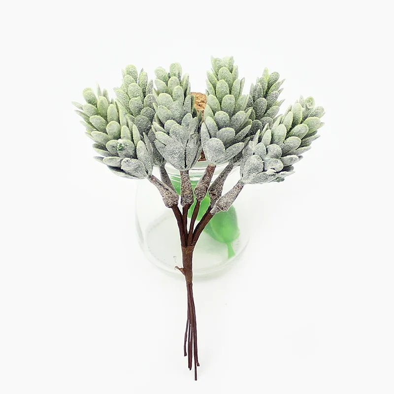 HUADODO 6 шт. искусственное мини-растение Искусственные цветы ананас трава для ручной работы DIY скрапбук венок поддельные растения украшения - Цвет: Зеленый