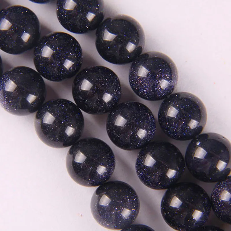 12MM Blue Sandstone Round Loose Beads 14.5 Inch Jewelry Making B110-in