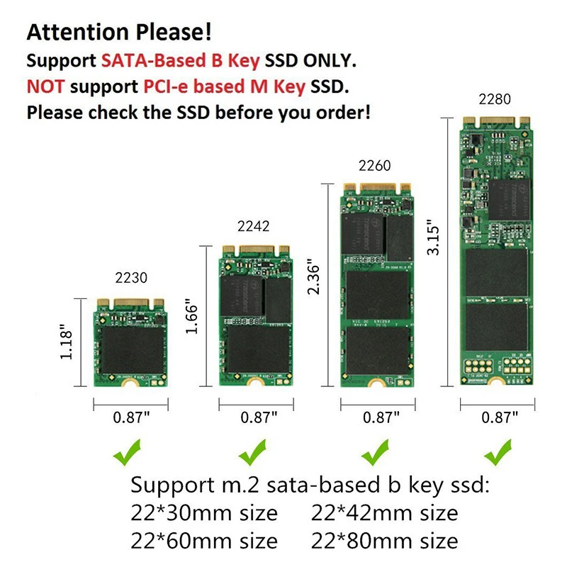Чехол Flyshu для жесткого диска внешний корпус SSD USB к NGFF M.2 3 0 высокоскоростной ключ B