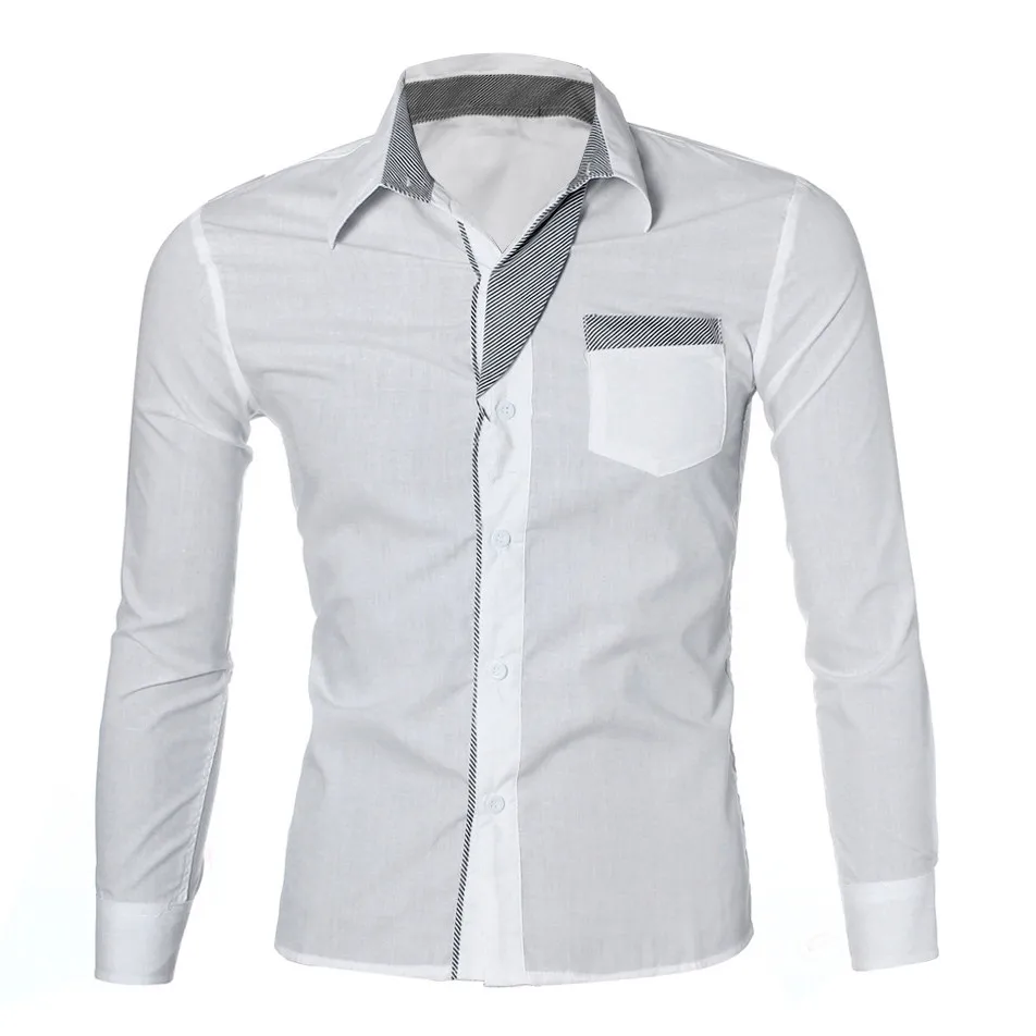 

Fashsiualy 2019 New Arrival Shirt Fashion Mens Luxury Long Sleeve Casual Slim Fit Stylish Dress Shirts camiseta hombre#32