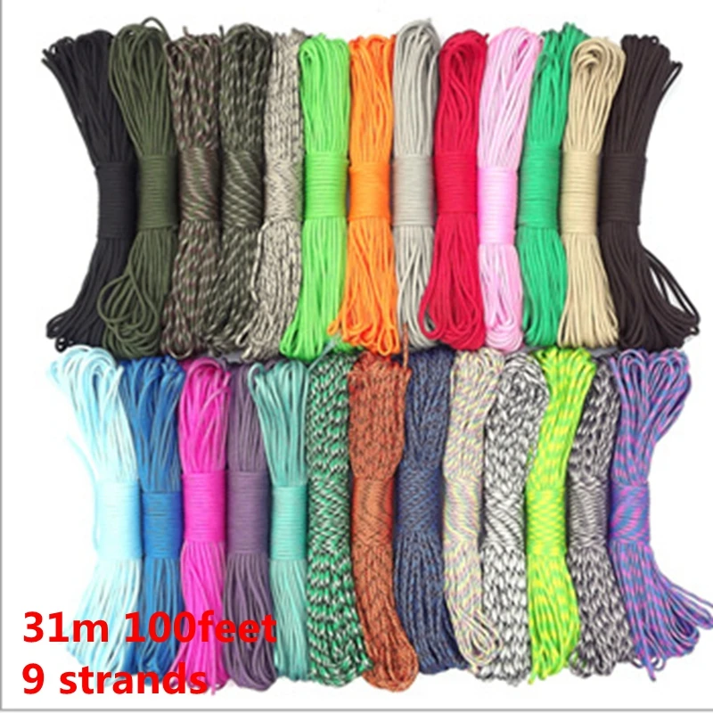 العلامة التجارية 100 قدم/31 متر 9 فروع Paracord 550 IB حبل اليابس الكاملة Cuerda Escalada Mil المواصفات نوع في الهواء الطلق التخييم بقاء خيمة المعدات العلامة التجارية 100 قدم/31 متر 9 فروع Paracord 550 IB حبل اليابس الكاملة Cuerda Escalada Mil المواصفات نوع في الهواء الطلق التخييم بقاء خيمة المعدات