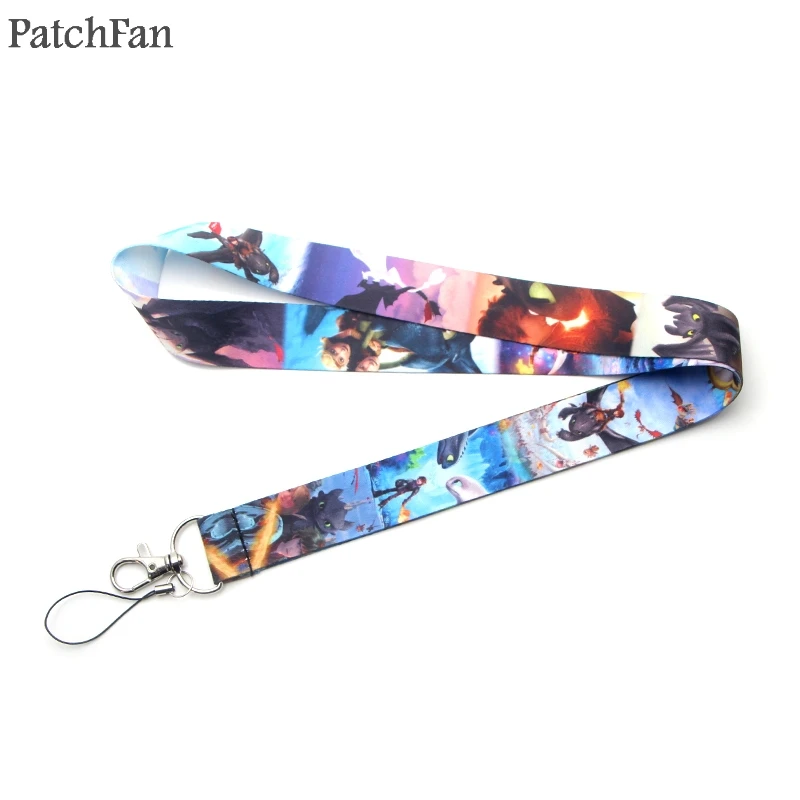 

Patchfan how to train your dragon light fury keychain neck lanyard webbing ribbon neck strap badge phone holder necklace A1744