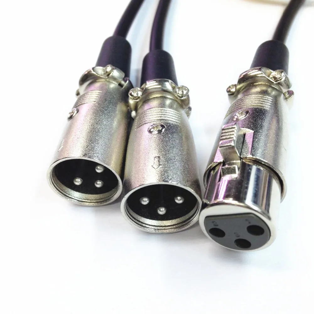 Discount Hot sale XLR Male Double Female Audio Line 50cm XLR CANNON Male Two Female Audio Cable XLR Y-Split Male 3P Cannon Audio Cable 1