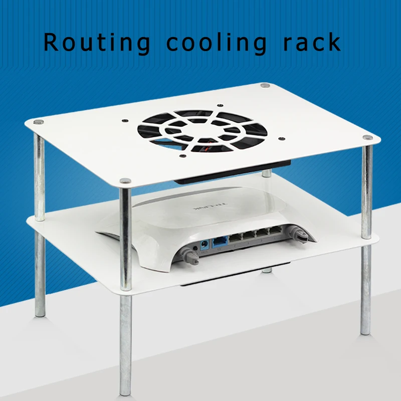 

Metal Taigang multi-layer router cooling rack with mute USB 12cm cooling fan suitable for TV set-top box, broadband cat radiato
