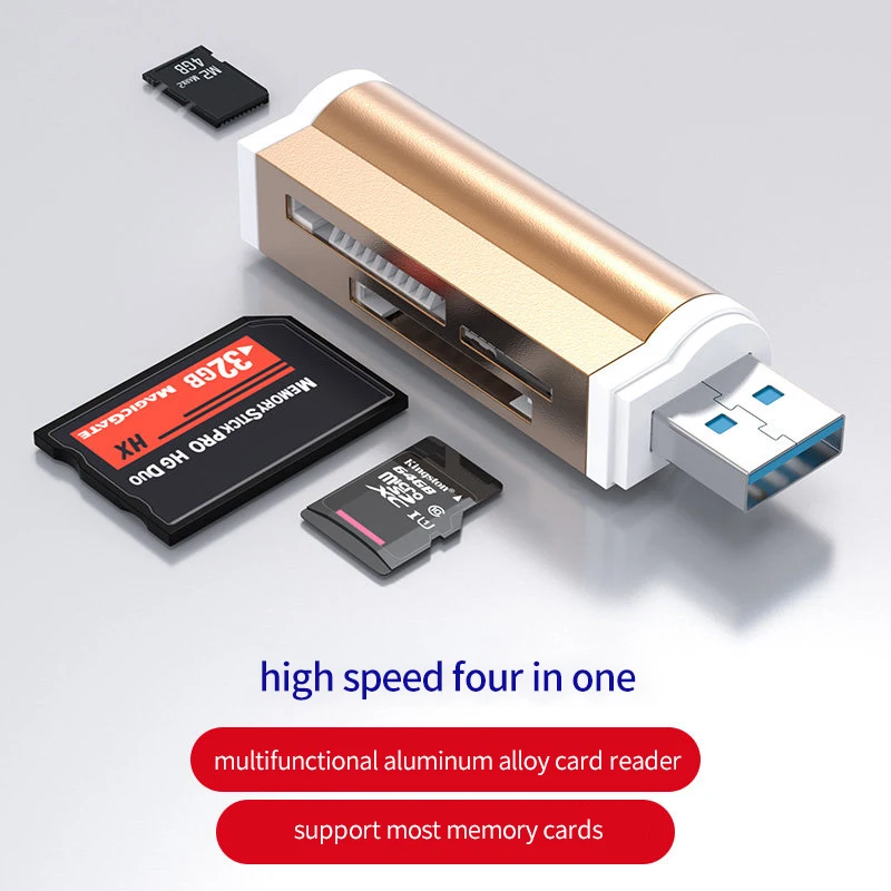 Micro USB 4 In 1 Card Reader High speed USB3 0 Universal M2 MS TF SD 5