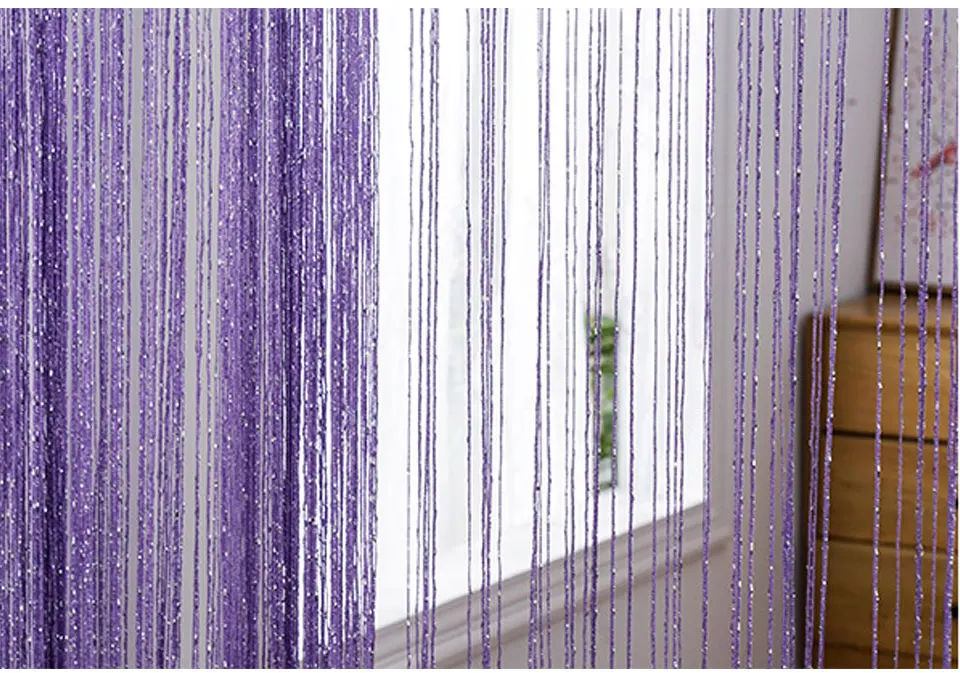 Shiny Flash Line Tassel String Door Translucidus Divider Sheer Curtains Tassel For Living Room Bedroom Girls Kitchen Valance (15)