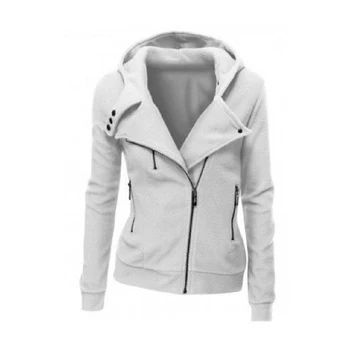 

Women Slim Hoodies 2018 Autumn Winter Zip-up Hooded Sweatshirts Fashion Casual Warm Long Sleeve Solid Zipper Tops S-3XL Gift