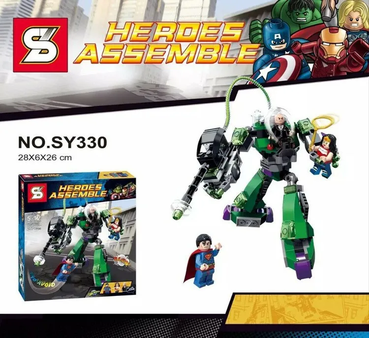 

2017 New SY330 DC Super Heroes Superman VS Robot Bricks Children Toys Sets Building Blocks Kids Gift Compatible With Legoe