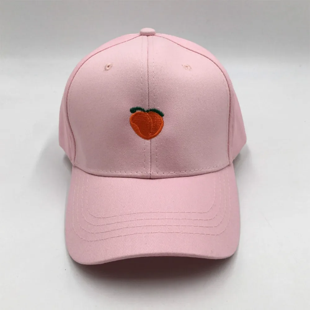 

2019 Solid Color Baseball Caps For Women Couple Peach Embroidery Hip Hop Sunscreen Cap Outdoor Snapback Dad Hats Adjustable