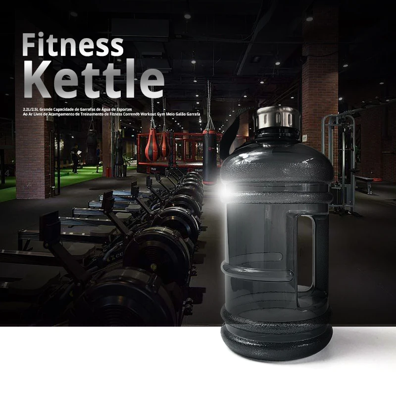 1000 ML/2200 ML الصالة الرياضية المياه زجاجة bpa في الهواء الطلق بلدي قدرة Gym نصف جالون اللياقة البدنية التدريب التخييم تشغيل تجريب زجاجات