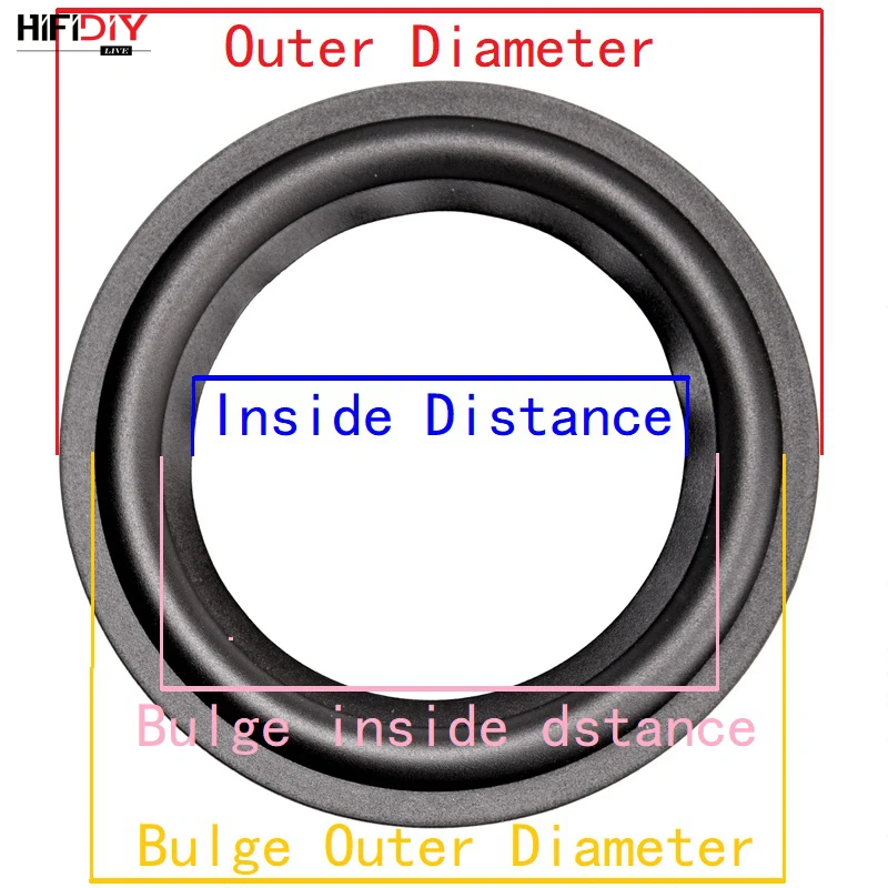 Speaker Surround HIFIDIY LIVE 4-12 inch woofer Speaker Repair Parts Rubber surround edge Folding Ring Subwoofer(100~300mm) 4 5 6.5 7 8 10 12