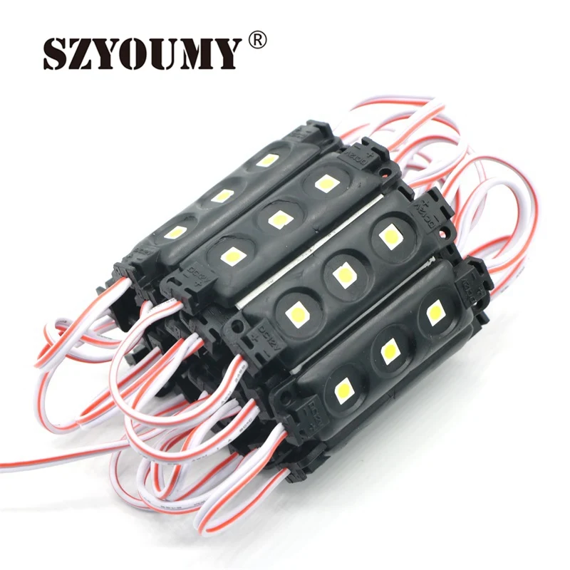 SZYOUMY 1000 шт./лот 5050 RGB 3 светодио дный s черный корпус инъекций светодио дный Модуль 12 В DC 0,75 Вт RGB/ розовый/фиолетовый светодио дный модуль