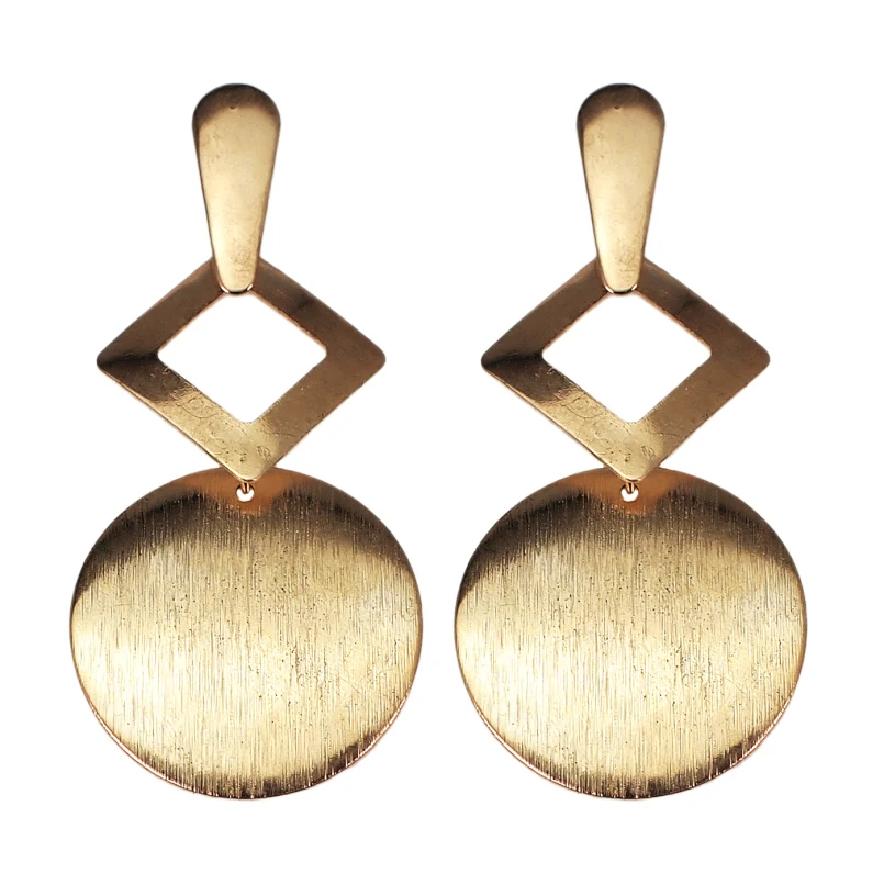 

New Fashion Circular Metal Dangle Earrings For Women Statement Alloy Big Earring Wholesale Accessories Jewelry UKMOC