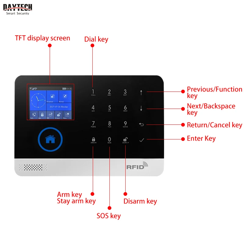 Беспроводная GSM домашняя сигнализация DAYTECH сенсорный ЖК экран Wi Fi система