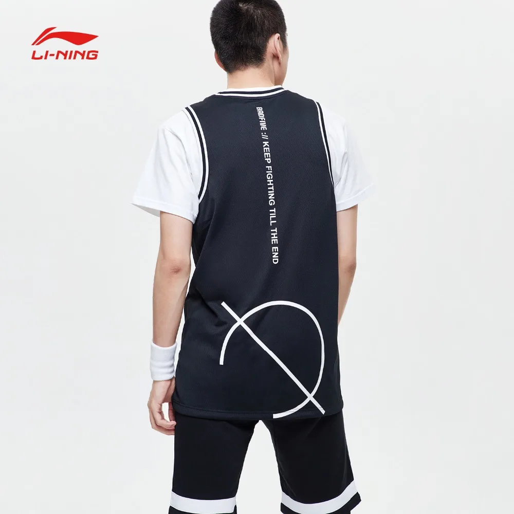 Li-Ning мужские баскетбольные майки BAD FIVE Свободный жилет полиэстер дышащая подкладка печать спортивные топы AVSP019 CAMJ19