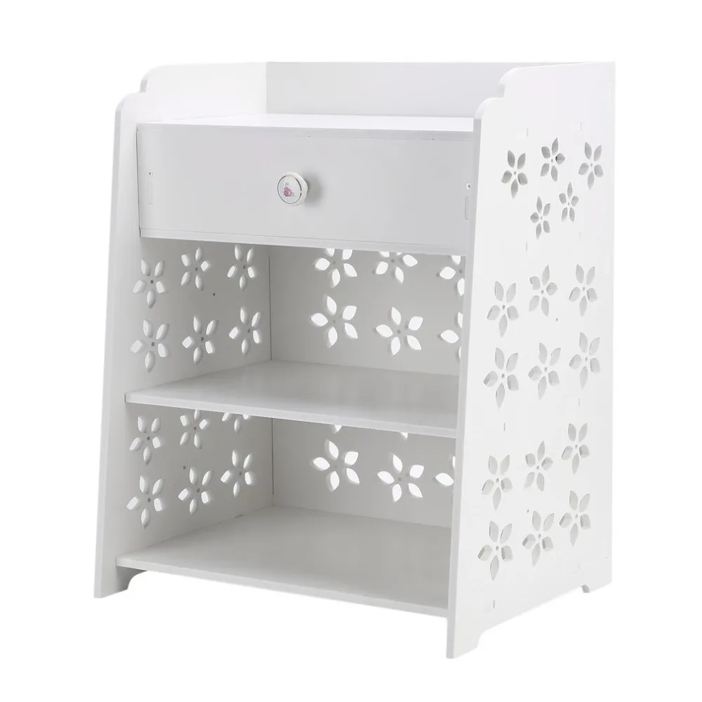 Bedroom Flower Bedside Table Modern Storage Rack Eye-catching Wood Cabinet Universal Home Nightstand Bedroom Furniture