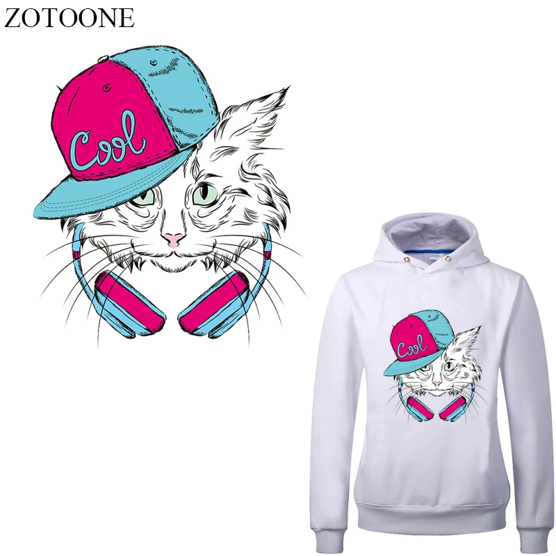 

ZOTOONE Iron on Music Cat Patches for Clothing Applique Heat Transfer Vinyl Stickers DIY T-shirt Iron-on Transfers Thermal Press
