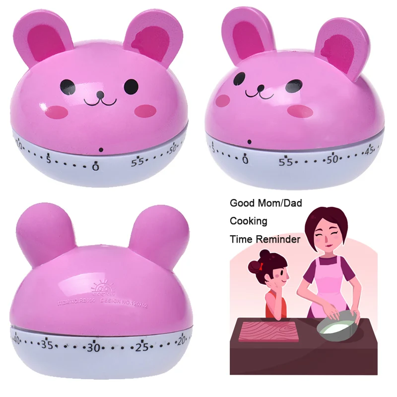 

Cute Cartoon Rabbit Good Mom Dad Kitchen Cooking 1 Hour Countdown Timer Gadget Timed Alarm Clock Children Eating Time Reminder