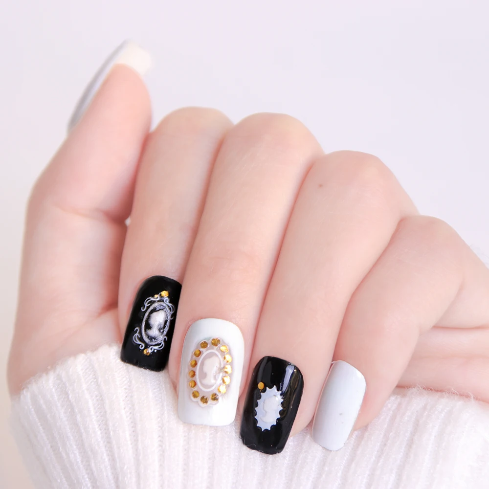 30 листов стикеры 3D на ногти Nail Art Переводные картинки белый цветочный узор клейкие наклейки на Кончики ногтей Гель-лак маникюр декор ногтей BEXF699-722