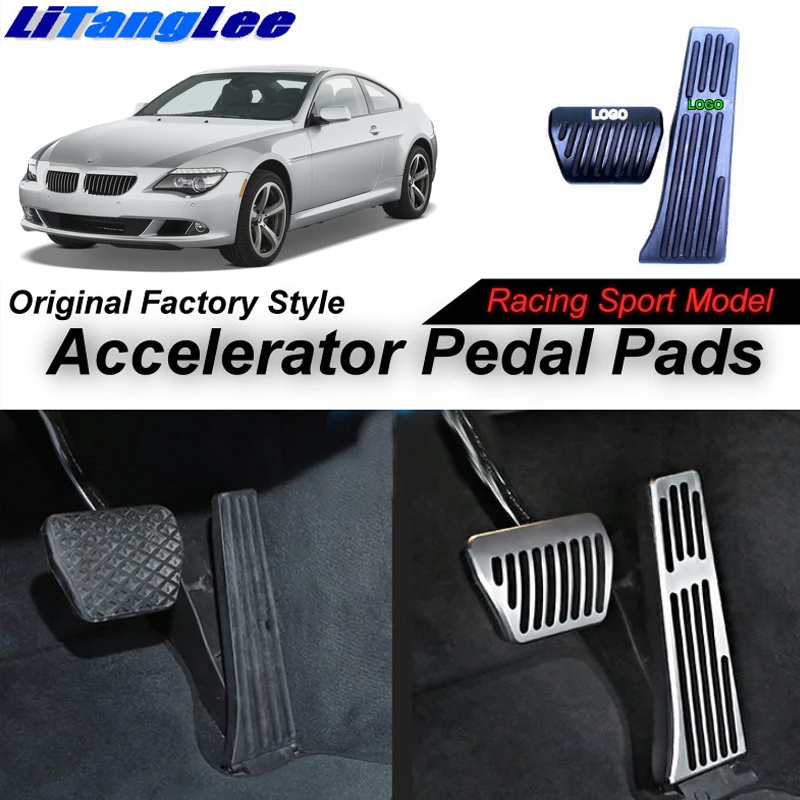 

LitangLee Car Accelerator Pedal Pad Cover Sport Racing Design For BMW 6 Series E63 E64 2003~2010 AT Foot Throttle Pedal Cover