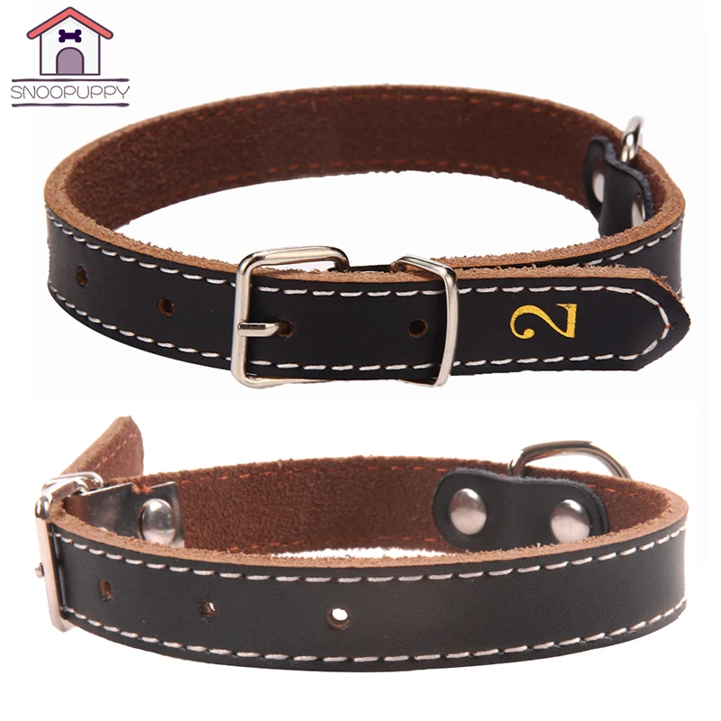 High Quality Dog Collars Genuine Leather Pet Collar For Dog Leads