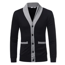 Men Sweater Brand Winter 2017 V-Neck Shawl Collar Knit Cardigan Button Knitwear Jumper Blazer Top christmas Sweatercoat Autumn