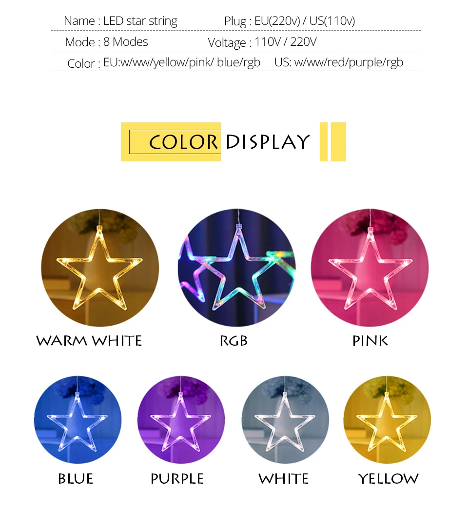 LED String Lights Pentagram Star  (3)