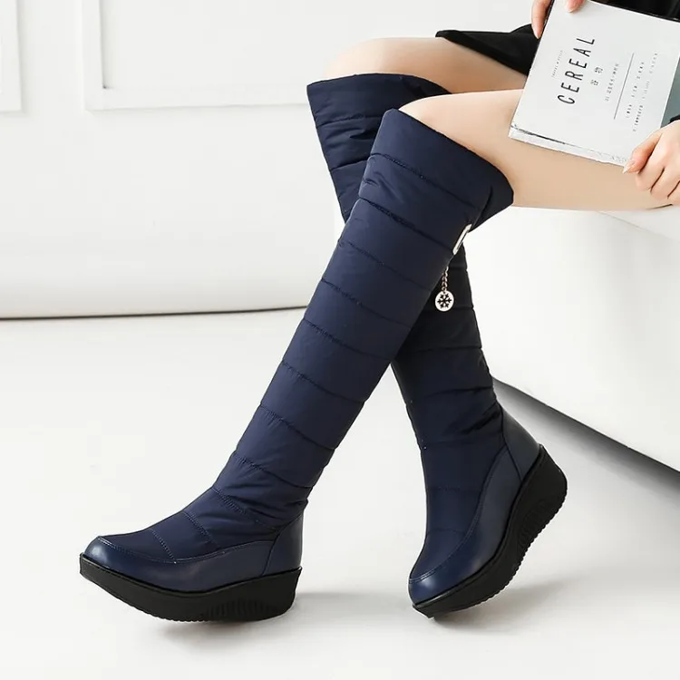

35-43 HOT Winter warm snow boots 2018 fashion casual warm down PU material women's snow boots round toe