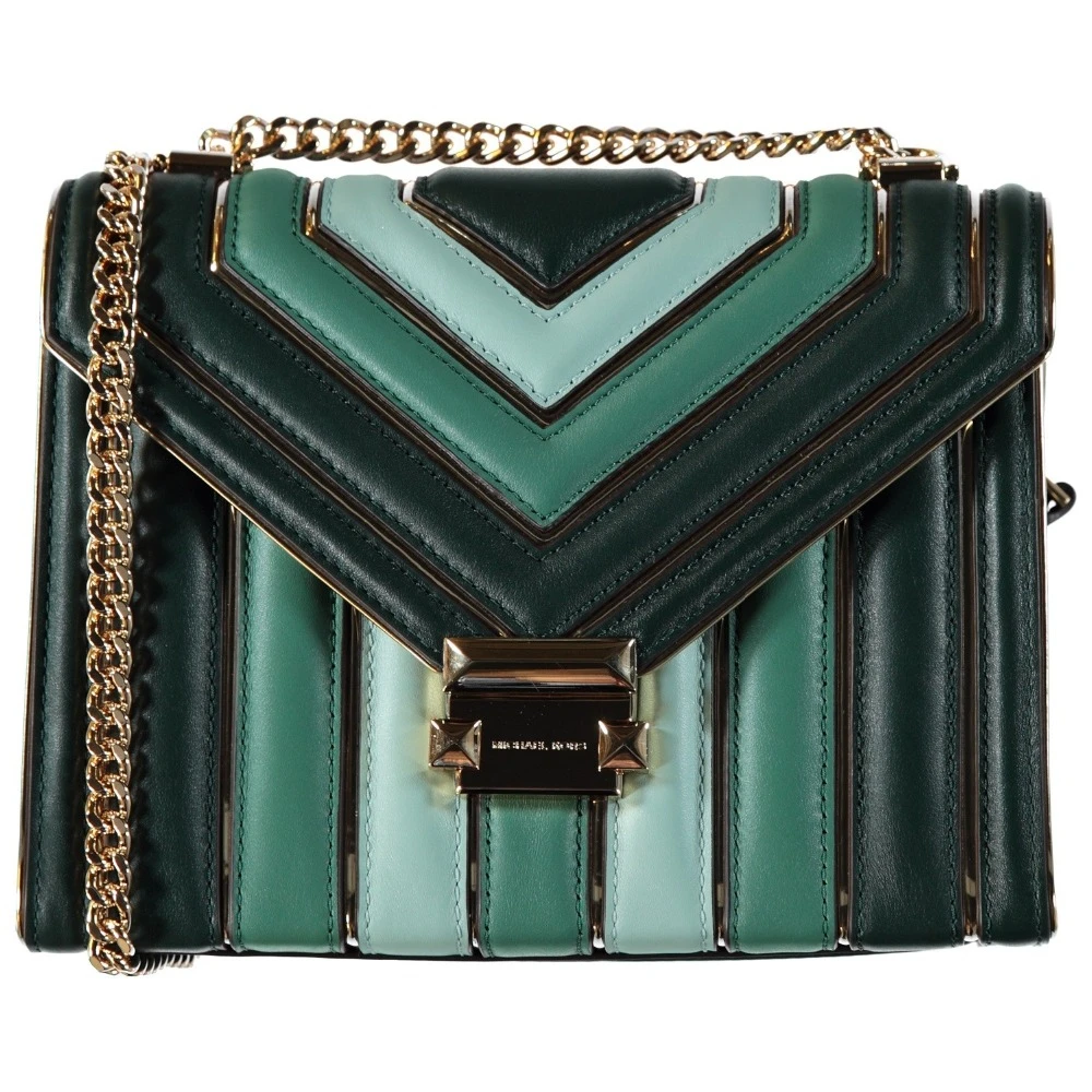 Michael Kors Whitney TriColor Quilted Leather Shoulder Bag (Racing Green) Luxury Handbags For Women Bags Designer by MK Michael Kors Whitney TriColor Quilted Leather Shoulder Bag (Racing Green) Luxury Handbags For Women Bags Designer by MK
