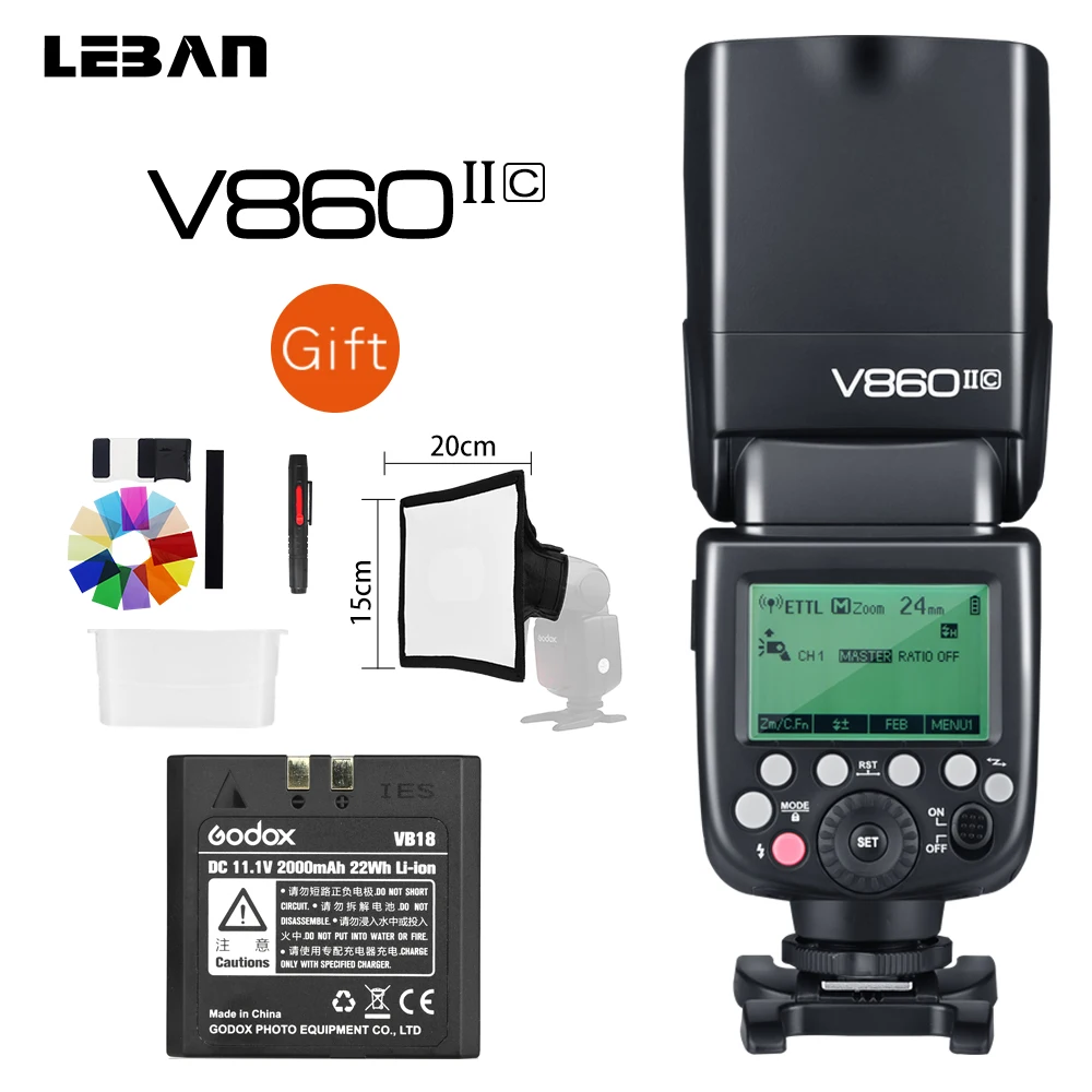 Godox V860IIC V860IIN V860IIS V860IIF V860IIO TTL HSS со встроенным литий ионным аккумулятором Speedlite Flash