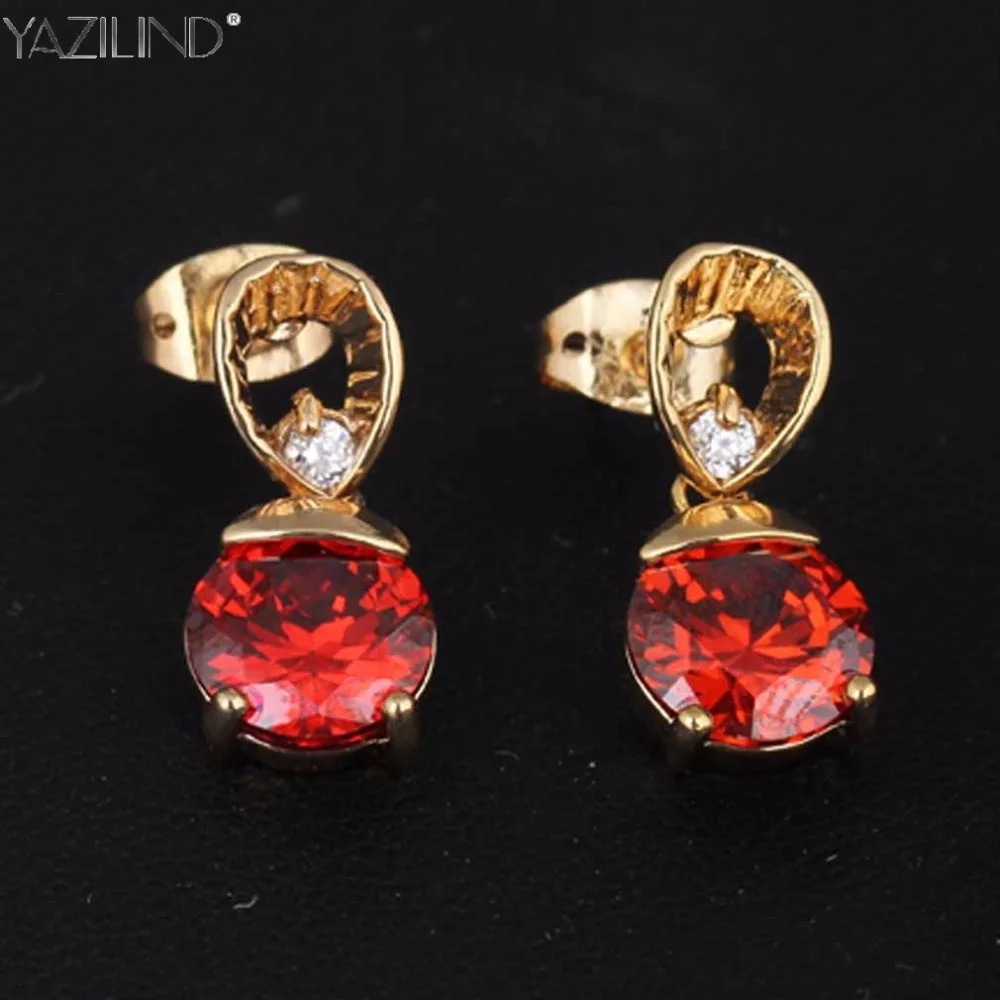 New Authentic Red Crystal Anti allergic Environmentally Fashion Copper