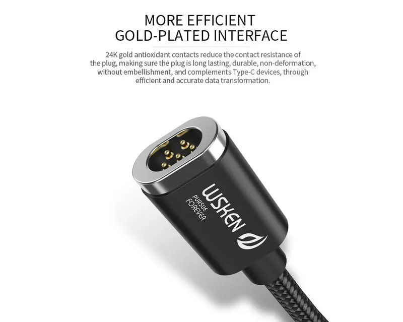 WSKEN mini 2 Black Type C Magnetic fast charging usb cable (4)