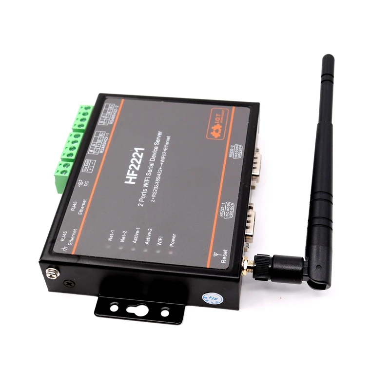 2 порта WIFI Серийный Сервер устройства RS232 RS485 RS422 перейти к TCP/IP Ethernet|server|server ip |