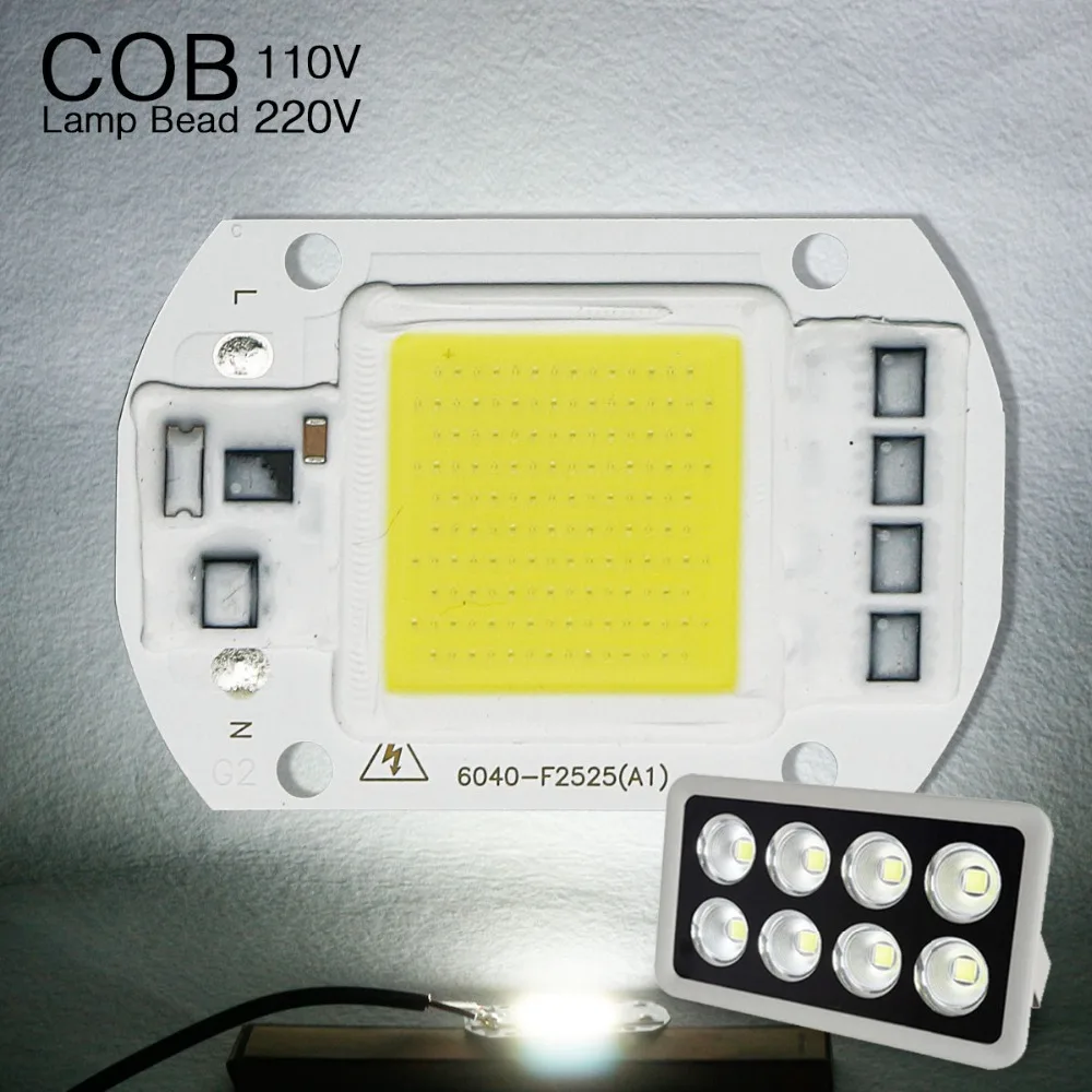 COB светильник матричная Диодная лампа высокая мощность умный чип IC 50 Вт 30 20 110 В 220