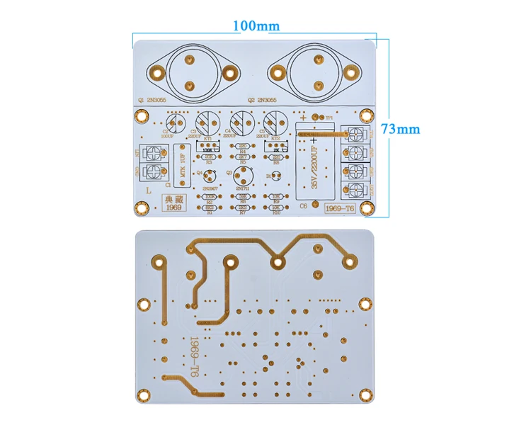 AIYIMA 1 шт. 1969 класс Усилитель мощности доска 10-15 Вт HiFi аудио Amplificador MOT/2N3055 PCB собранная плата и Diy наборы