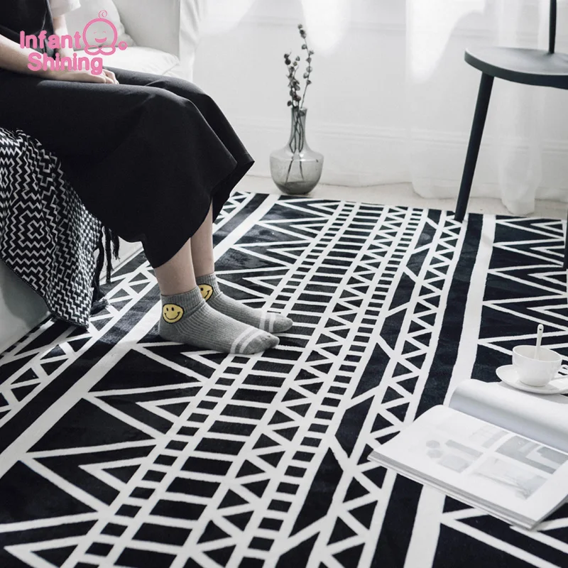 

Infant Shining Nordic Style Living Room Play Mat Floor Mat Children Crawling Mat Anti-slip Door Pad Handwash Machine Washable