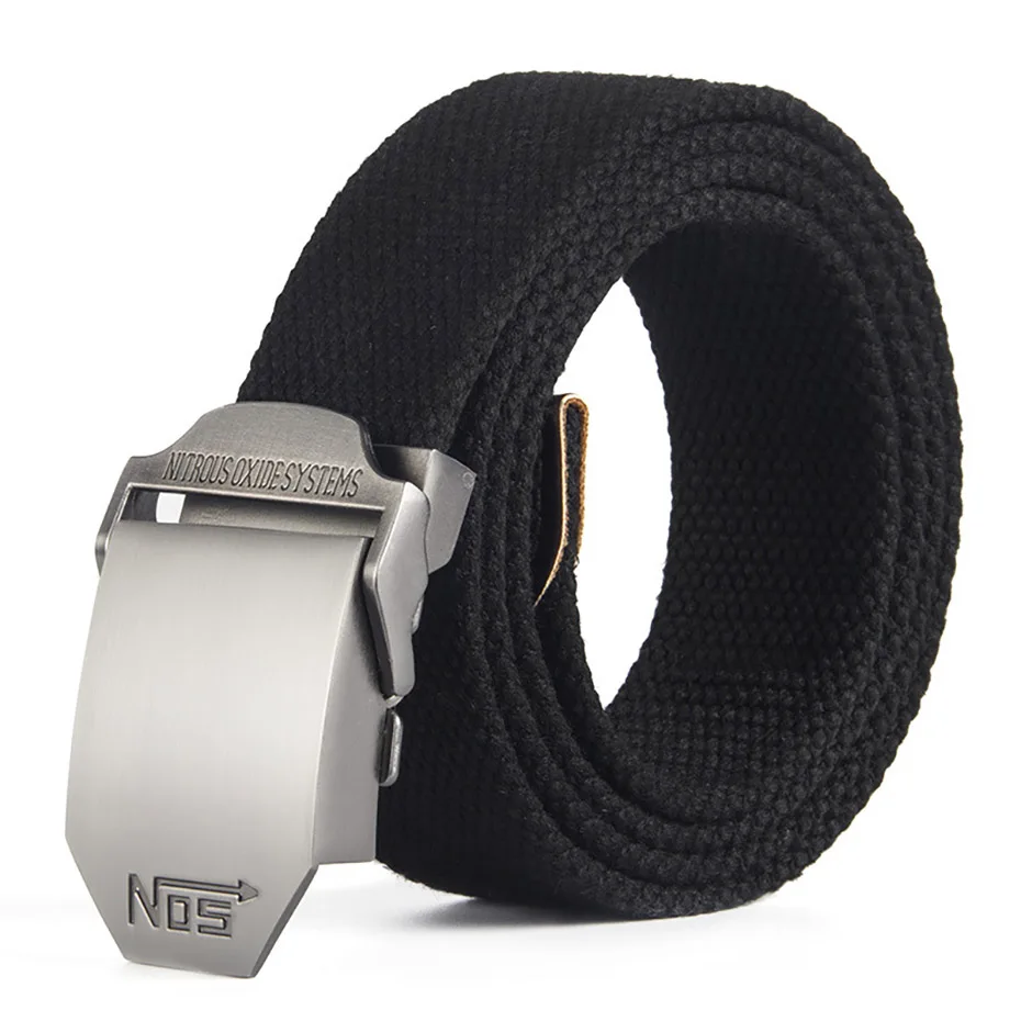 NOS Tali Ikat Pinggang Pria Canvas Style Men Belt - HQ031 - Black