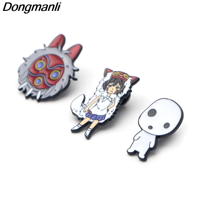 P3205 Dongmanli Mononoke Hime эмалированная булавка броши мультфильм креативная металлическая брошь булавки Джинсовая Шляпа значок воротник ювелирные изделия 1 шт