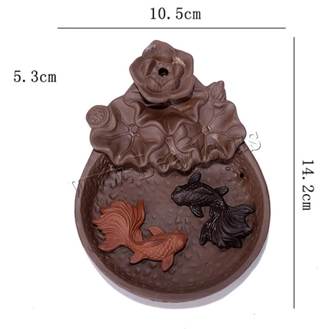 Purple Clay Smoke Censer Backflow Incense Burner Sticks Holder Cones Fish Aromatherapy Furnace Use In Home Office Teahouse