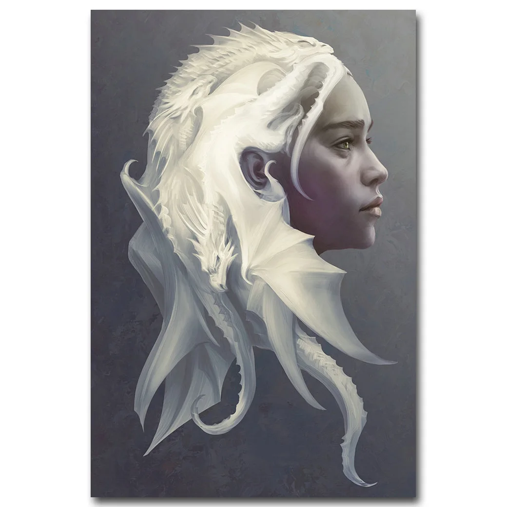 

NICOLESHENTING Game of Thrones All Characters Art Silk Poster Print 12x18 24x36inch Daenerys Targaryen Wall Picture 048