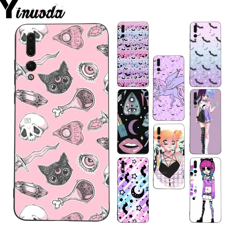 Yinuoda Pastel Goth Girl Bats Rainbow Чехол для телефона с рисунком Huawei P9 P10 Plus Mate9 10 Mate10 Lite P20 Pro Honor10